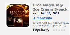 Magnum Ice Cream Coupon