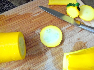 sliced golden zucchini
