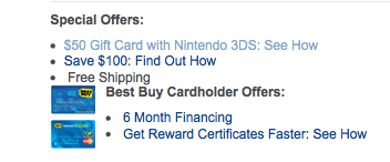 Best Buy Bonus Gift Card for Nintendo 3DS