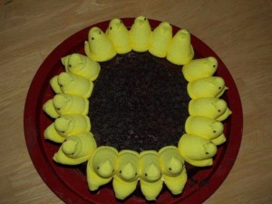sunflower peep cake