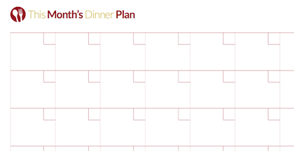 months menu plan