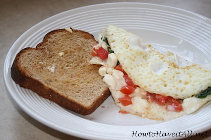 Egg-white Spinach, Tomato & Feta Omelet Recipe | How to Have it All