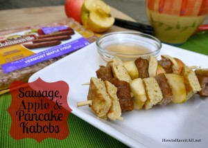 sausage apple pancake kabobs