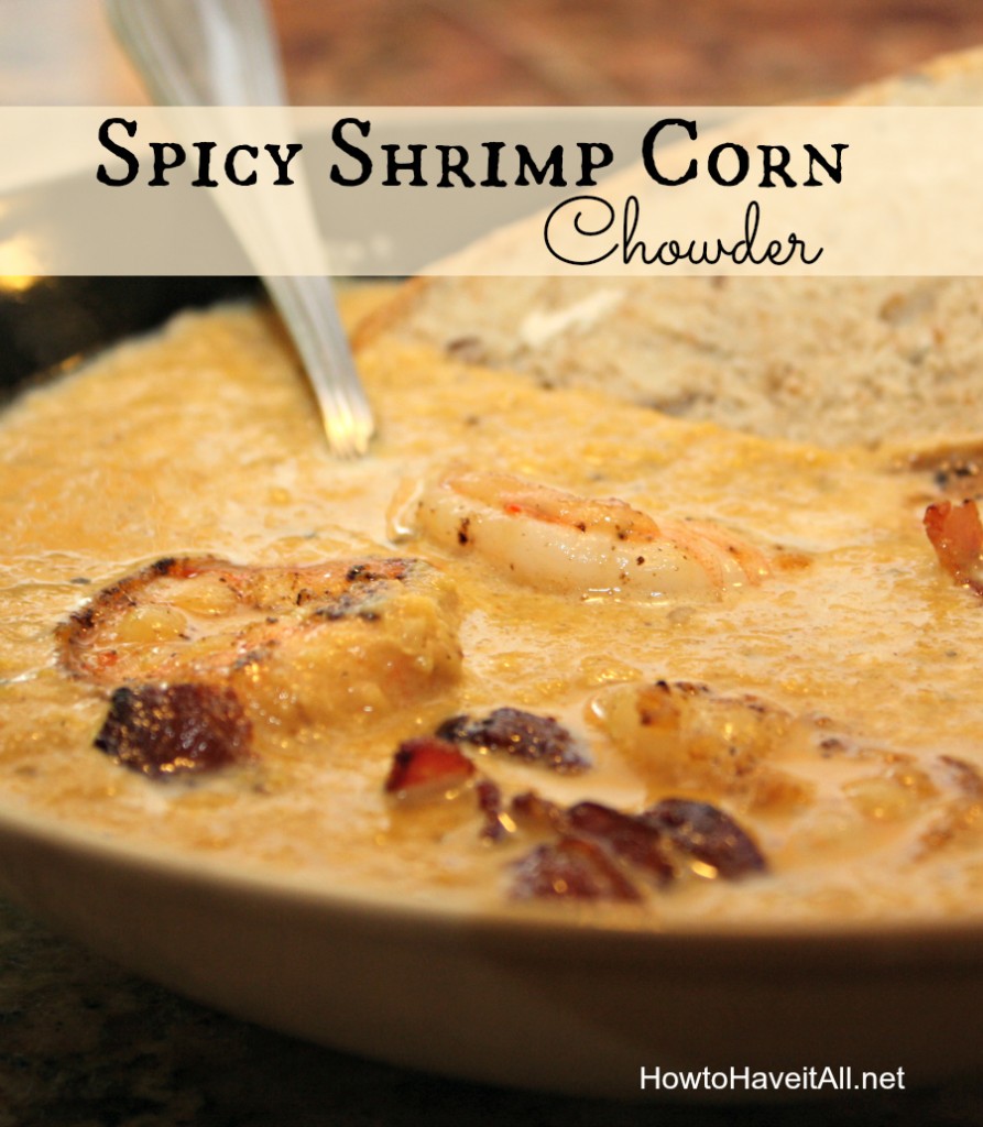 spicy shrimp corn chowder pin