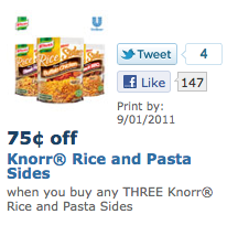 Knorr Pasta Rice Sides Coupon